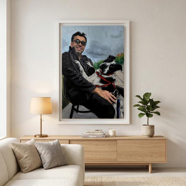Retrato artístico de mascota enmarcado — Galería Ámbar
